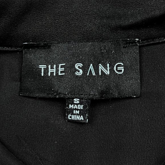 The Sang Black Satin Knot-Tie‎ Cutout Mini Dress Size S - NWOT - Picture 9 of 11